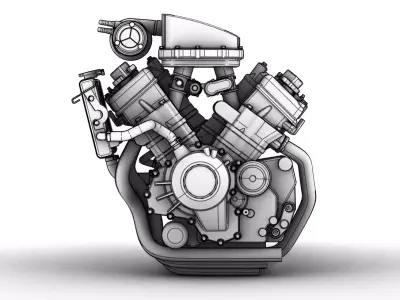 HONDA V3 ELECTRIC SUPERCHARGED ENGINE BASED ON EICMA 3D model