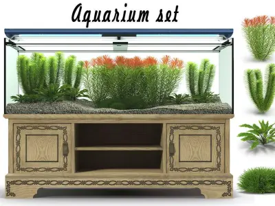 Aquarium set fish tank stand 3D model