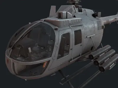 MBB Bo 105 Low-poly 3D model