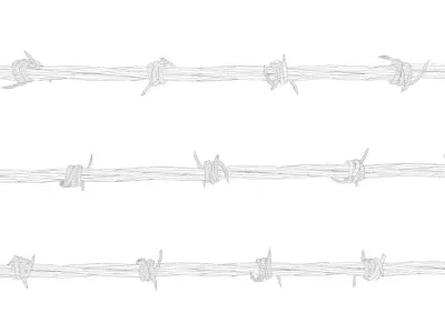 barbed wire high detailed 3D model