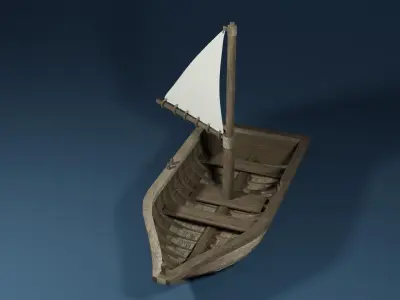 Sailboat with a triangle mast 3D model
