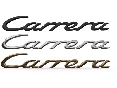 Carrera Porsche emblem nameplate 3D model