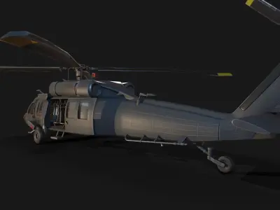 Rigged Low Poly PBR Medium Lift Utility Helicopter Low-poly 3D model