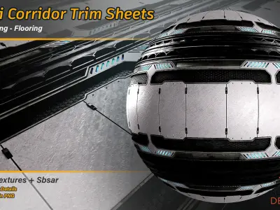 Sci-Fi Corridor Trim Sheets Texture