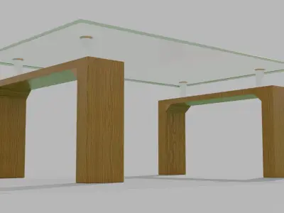 Glass table - furniture - Mesa de cristal - mueble Free low-poly 3D model