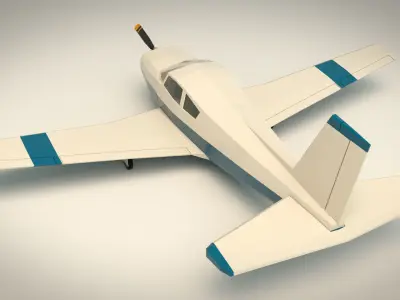 Low Poly Light Aircraft 02 Low-poly 3D model