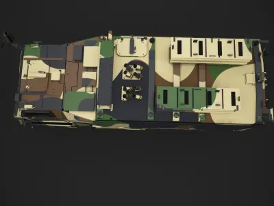 Mowag Durro III  Camouflage Low-poly 3D model