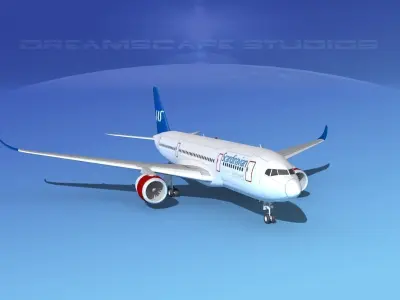 Airbus A350-800 Scandinavian 3D model