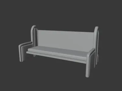 Church Bench Free 3D model
