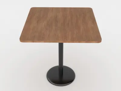 cafe wooden table Free low-poly 3D model