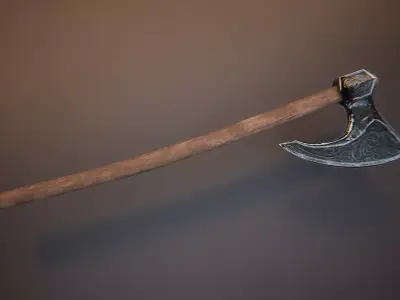 Medieval Viking Axe Low-poly 3D model
