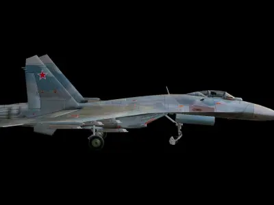 Sukhoi Su-27 Low-poly 3D model