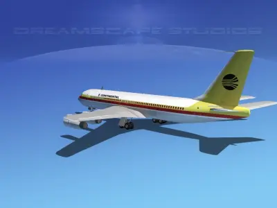 Boeing 707 Continental 3D model
