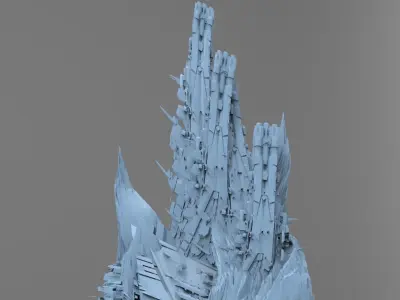 Mars Ship Mountain Rock 1 3D model