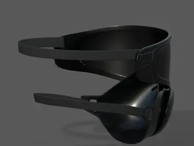 Gas mask protection futuristic technology  Low-poly 3D model purchase