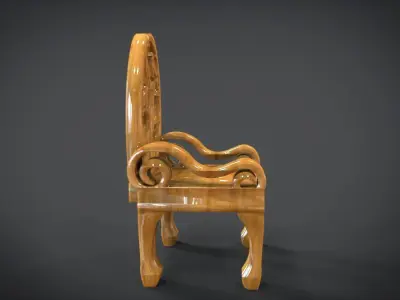 Unique Chair with a Bird Ornament model Low-poly 3D model