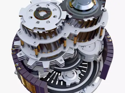 SciFi Electric Motor Gear Mechanism M1 3D model