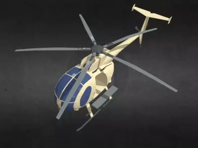 MH-6 helicopter Low-poly 3D model
