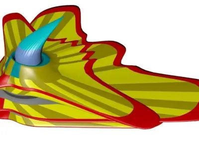 Spaceship flying saucer Low-poly 3D model