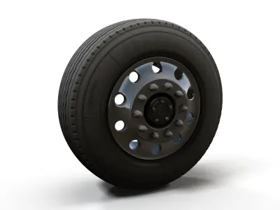 Semitruck wheels 3D model