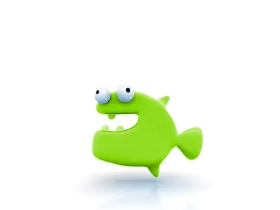 Fish cute Low-poly 3D model