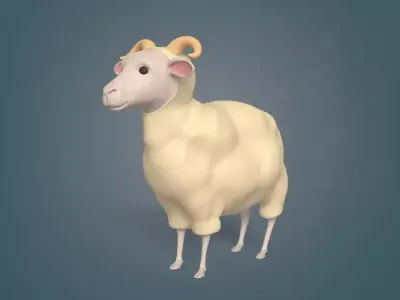 Cartoon Sheep Free low-poly 3D model