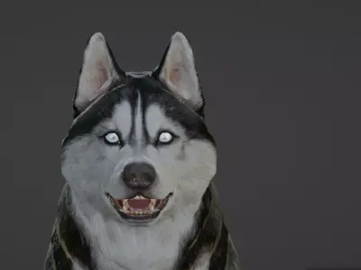 Wolf 3D dog running Low-poly 3D model