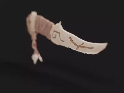 Ancient Bone Knife Low-poly 3D model