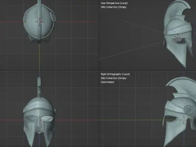 Espartan Helmet Low-poly 3D model