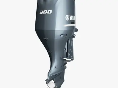 Yamaha Four Stroke 300hp V6 Outboard Motor 3D model