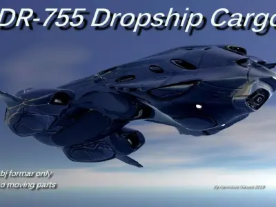 DR-755 Dropship Cargo Spaceship 3D model