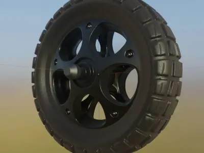 E-Scooter Front-Wheel with Procedural PBR Material Setup 3D model