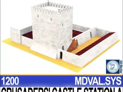 Crusaders Castle Station A 1200 AD 3D model