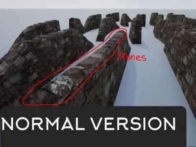 Modular Stone Walls Low-poly 3D model