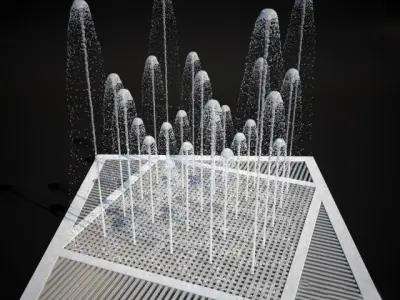 Fountains Collection Waterfall Low-poly 3D model