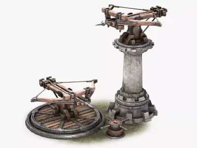 Ballista Tower Pack Low-poly 3D model