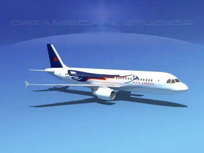  Airbus A320 LP Canada Eagle Low-poly 3D model