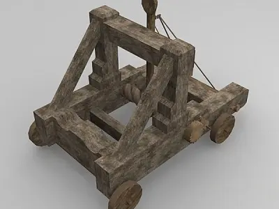 Torsion Catapult Low-poly 3D model