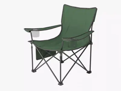 Camping Chair Green Low-poly 3D model