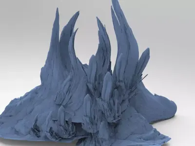 Snake mountain Rock shards crystals 3D model