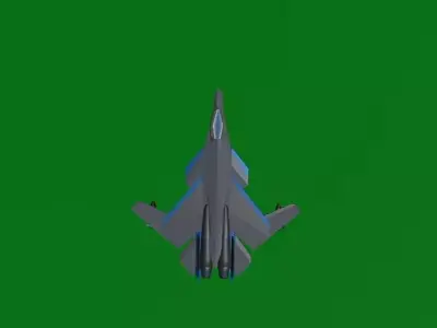 Zet 3d model lowpoly fighter jet flying in space Low-poly 3D model
