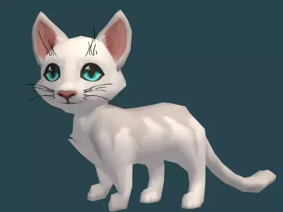 Cartoon Cat Low-poly 3D model