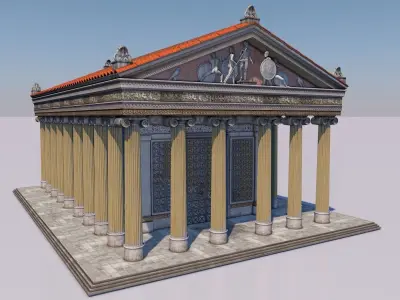 Greek jonic temple 3D model