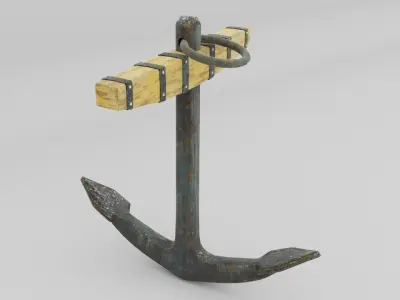 Galleon Anchor Low-poly 3D model