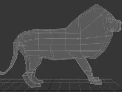 Very low poly lion Free low-poly 3D model