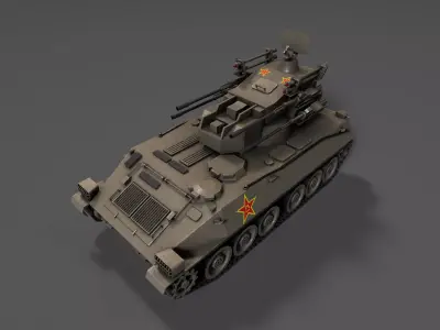 PGZ95 Self-Propelled Anti-Aircraft System - Game Ready low poly Low-poly 3D model