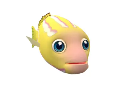 Bluestripe Snapper Animated Fish  Low-poly 3D model