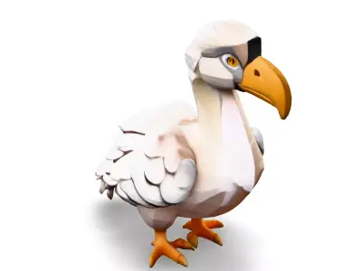LowPoly Dodo Bird Game Asset Low-poly 3D model
