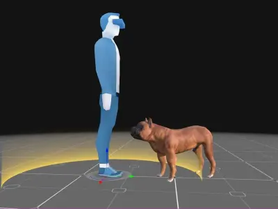 Boxer Dog Low-poly 3D model