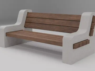 Park Bench Low-poly Low-poly 3D model